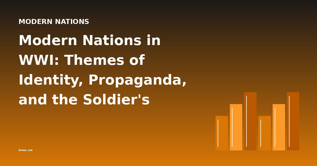 Modern Nations in WWI: Themes of Identity, Propaganda, and the Soldier's Experience