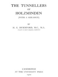 Cover of The Tunnellers of Holzminden (with a side-issue) — Text and Context