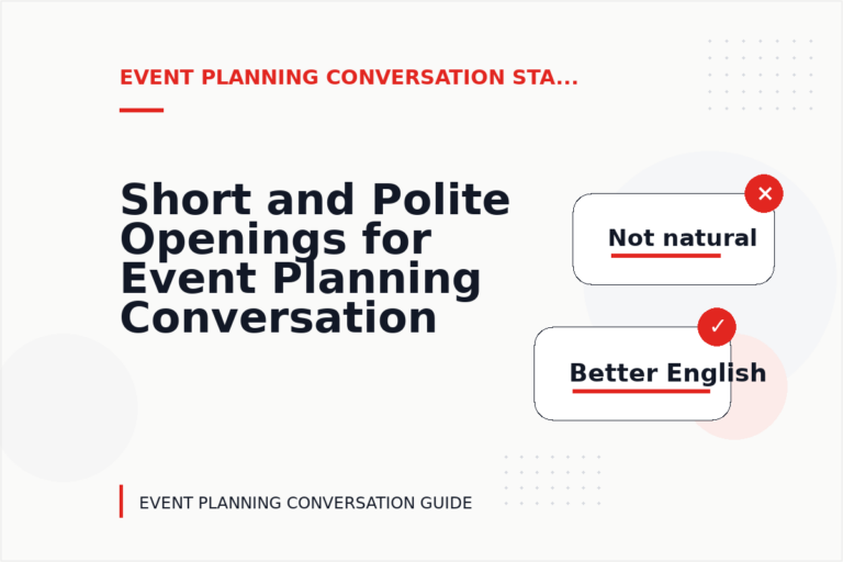 Short and Polite Openings for Event Planning Conversation English Short and Polite Openings for Event Planning Conversation English
