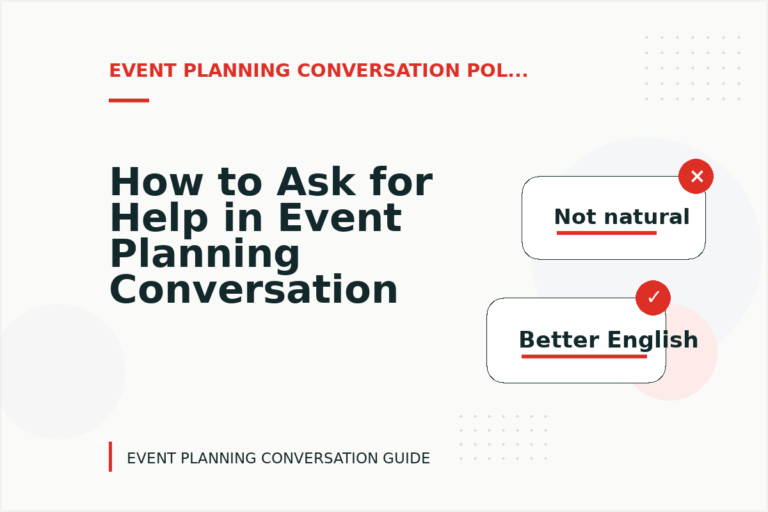 How to Ask for Help in Event Planning Conversation English How to Ask for Help in Event Planning Conversation English