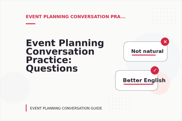 Event Planning Conversation Practice: Questions and Answers